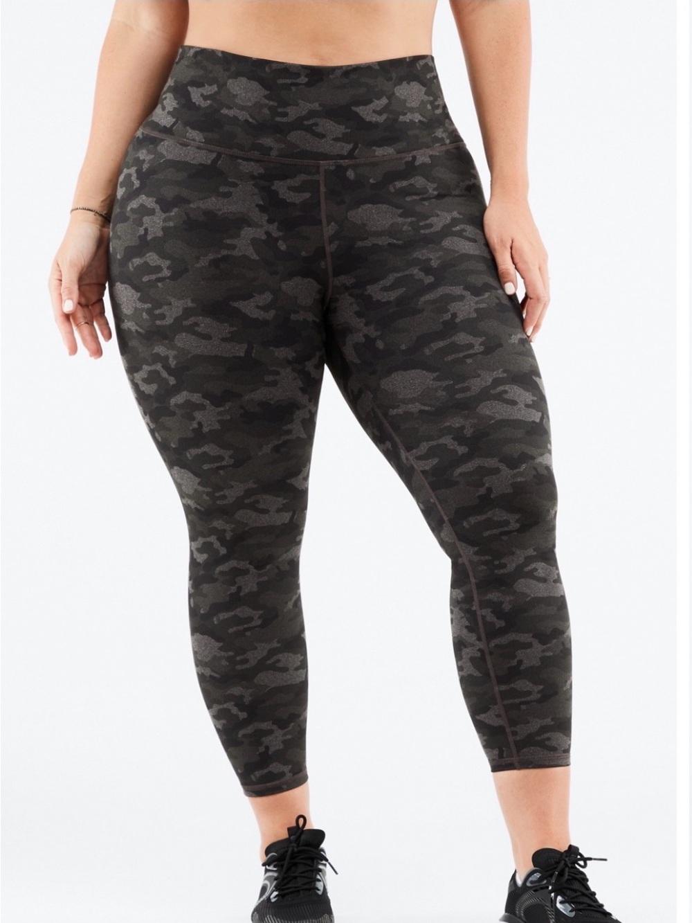 Fabletics Define PowerHold Olive Green Camo High-Waist 7/8 Leggings